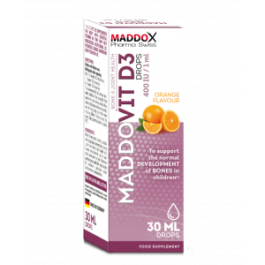 MADDOVIT D3 400 IU / ML ( VITAMIN D3 ) FOOD DUPPLEMENT FOR HEALTHY BONES & JOINTS 30 ML DROPS